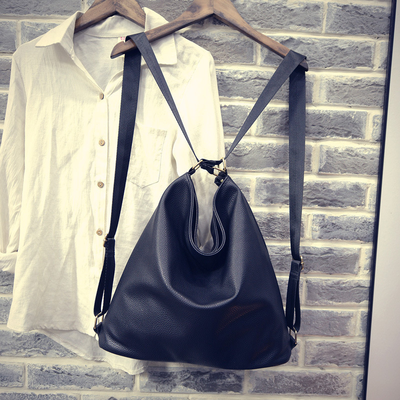 Сумка из промытой ПУ кожи три плеча женская оптовая простая сумка