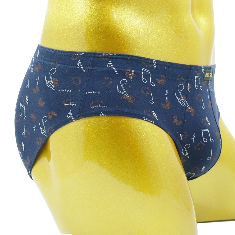 Zhongshan Inner Pants Factory Men's Underwear Briefs Cotton Printed Multicolor Briefs Middle-aged Pants