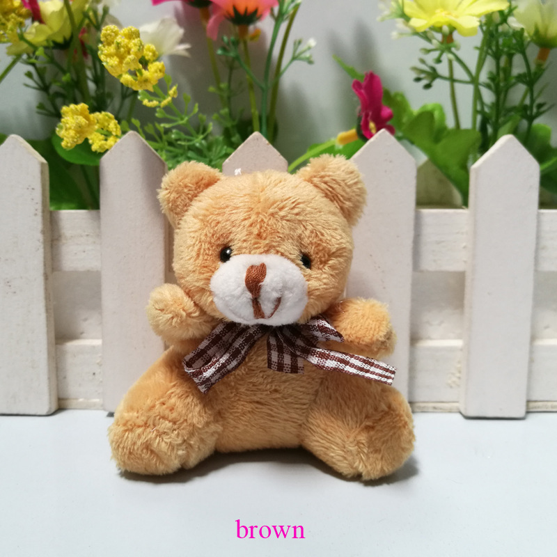 5.5cm Plaid Bow Tie Bear, Bear Pendant Wedding Candy Doll Backpack Wedding Candy Box Plush Doll
