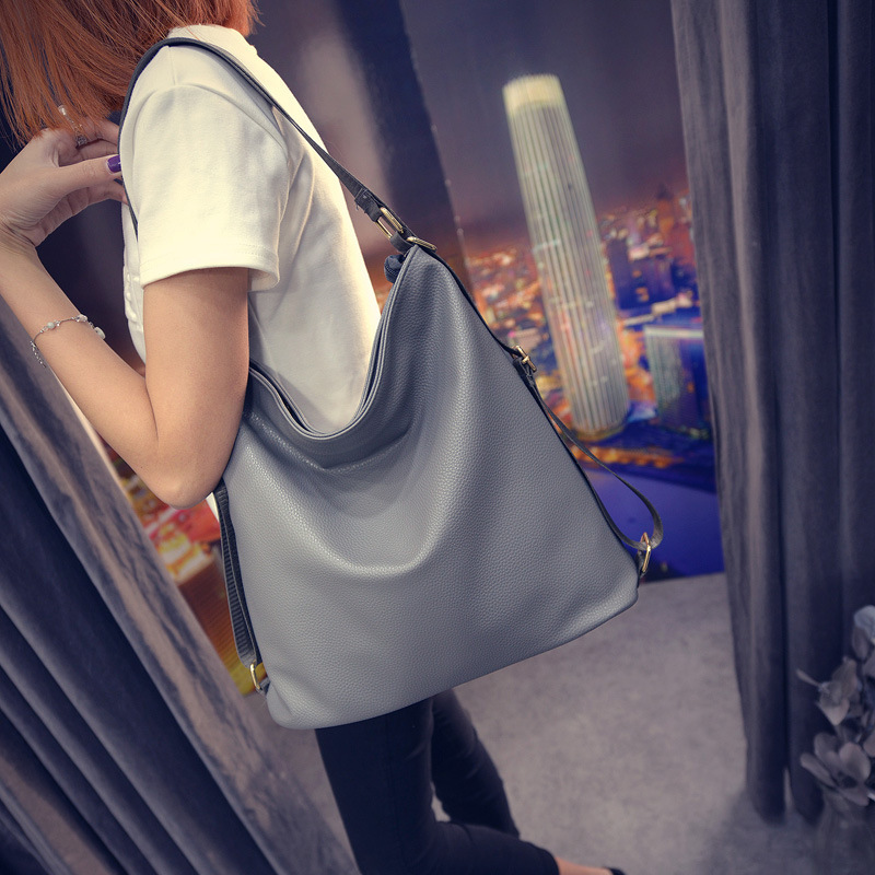 Washed PU leather three shoulder Women's bag foreign trade wholesale simple slung bag manufacturers wholesale