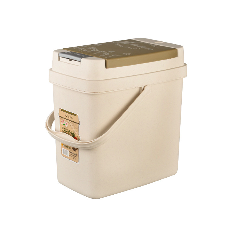 Factory PP plastic tea bucket with filter screen simple home Press elastic cover tea slag bucket kung fu tea set accessories