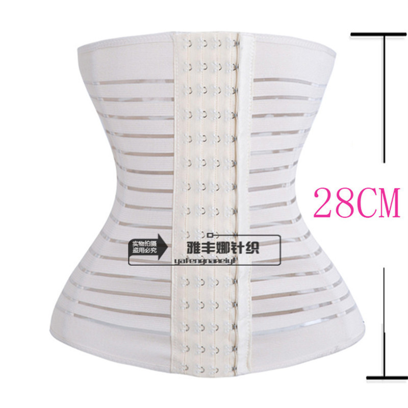 Four-Season Breathable Hollow-Out Steel-Boned Waist Cincher with 4 Rows of 15 Hooks, Non-Curling Edges, Available in Six Sizes