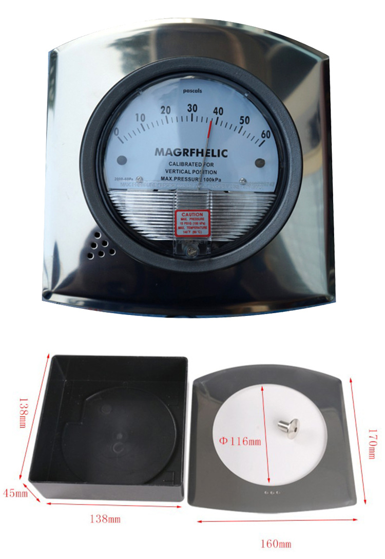 Tianen MAGRFHELIC cast aluminum shell differential pressure gauge 0-60pa micro differential pressure gauge differential pressure gauge differential pressure gauge