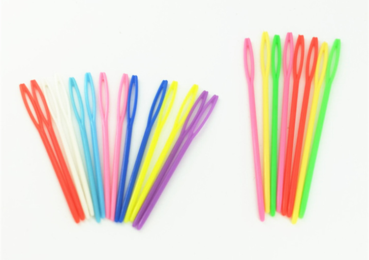 Plastic needle handmade big eye needle color Threading Needle plastic needle wool sewing needle knitting needle DIY weaving