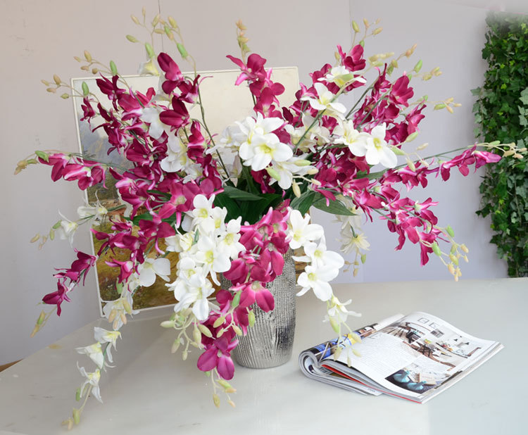 Одна маленькая орхидея, паучья орхидея, декоративные цветы в бутылке, декоративные шелковые цветы павлина, флористика DIY