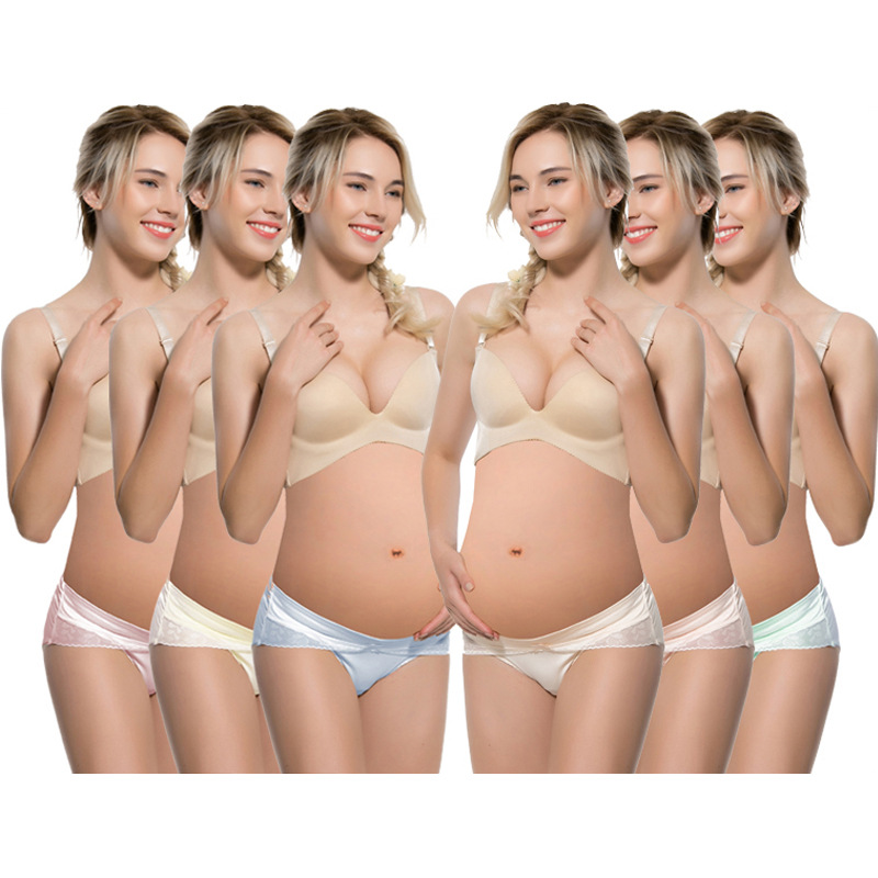 Pure Cotton Pregnant Women's Underwear Women's Large Size Lace Pregnant Women's Shorts Belly-supporting Low Waist Summer Pregnant Women's Briefs