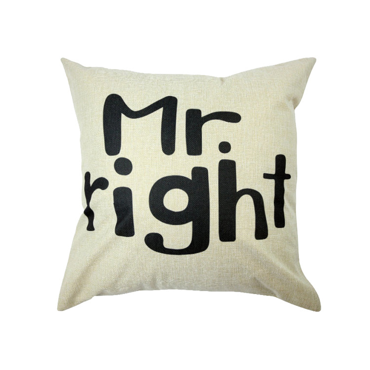 Manufacturer Customized European and American Modern Simple Cotton Letter Style Indoor Living Room Pillow Cover Car Pillow Cover