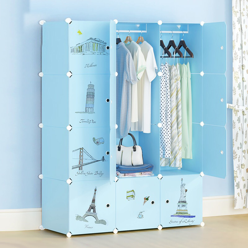 Factory Direct Supply Large Storage Cabinet Extra Large Warm Puzzle Fit Cabinet Korean New Cartoon Storage Cabinet