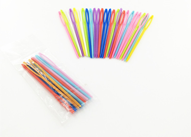 Plastic needle handmade big eye needle color Threading Needle plastic needle wool sewing needle knitting needle DIY weaving