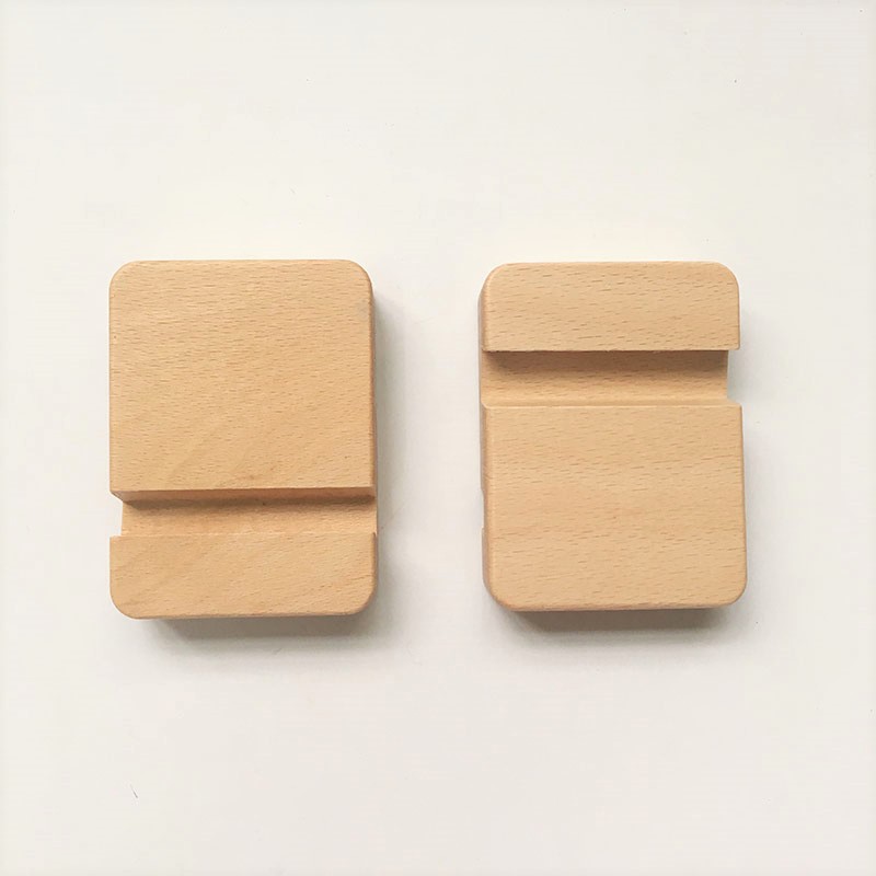 Creative Solid Wood Beech Mobile Phone Base, Office Desk Lazy Mobile Phone Holder, Good Things Portable Mobile Phone Holder