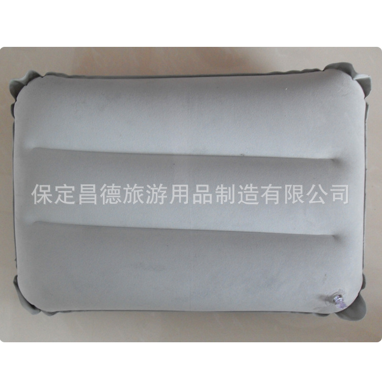 Manufacturer Supplies Inflatable Pillow Rectangular Flocking Pillow Outdoor Travel Headrest Wholesale Air Travel Air Pillow Square