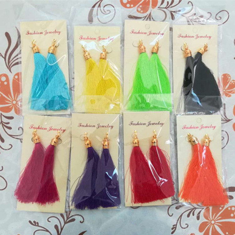 Серьги с кисточками для латинских танцев без проколов