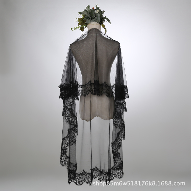 Специальное предложение, новая мягкая кружевная фата 3 м, фотостудия, черная фата