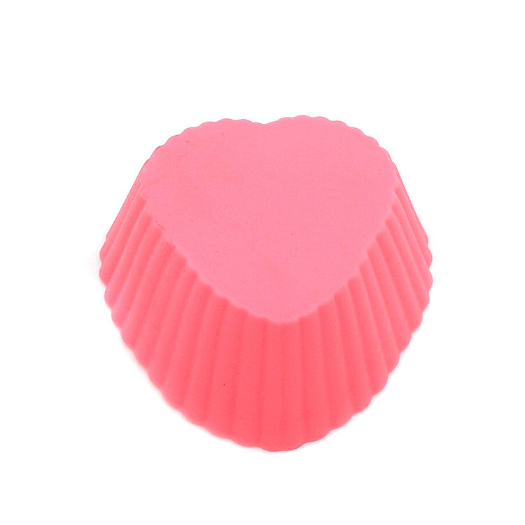 Baking Tools 1 7cm Colorfulful Heart-Shaped Silicone Muffin Cup DIY Cake Jelly Pudding Mold