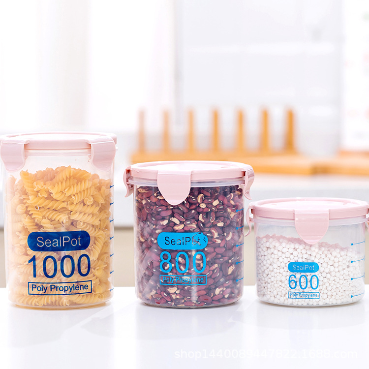 Transparent Plastic Sealed Jar Milk Powder Jar Food Jar Home Kitchen Grain Storage Box Storage Jar