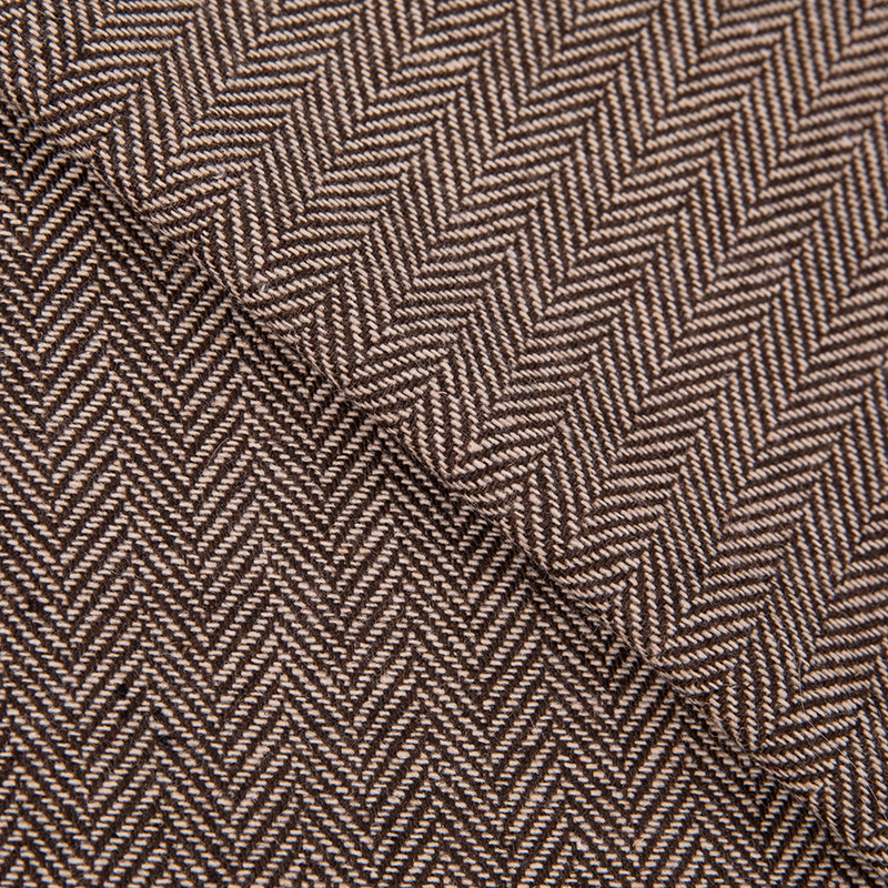 Autumn and winter woolen herringbone fabric suit coat fashion clothing woolen fabric factory direct supply