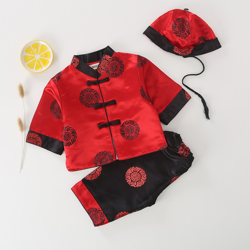 Детский танг костюм для мальчиков детское платье на захват недели детское платье на сто дней полнолуние ханьфу женская одежда набор