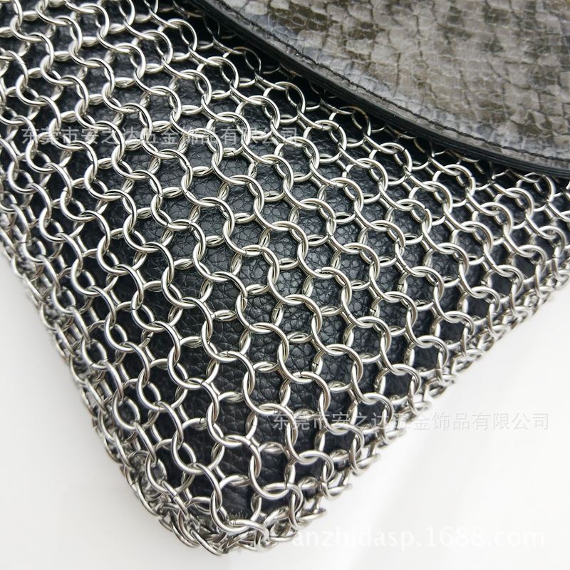 European and American stainless steel ring washing pot brush metal mesh sponge kitchen cleaning brush factory processing customization