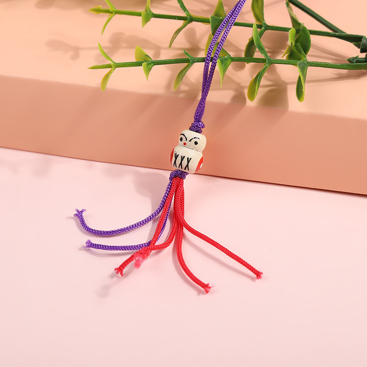 Pendant bag accessories factory direct tassel pendant keychain DIY handmade wooden doll bead jewelry