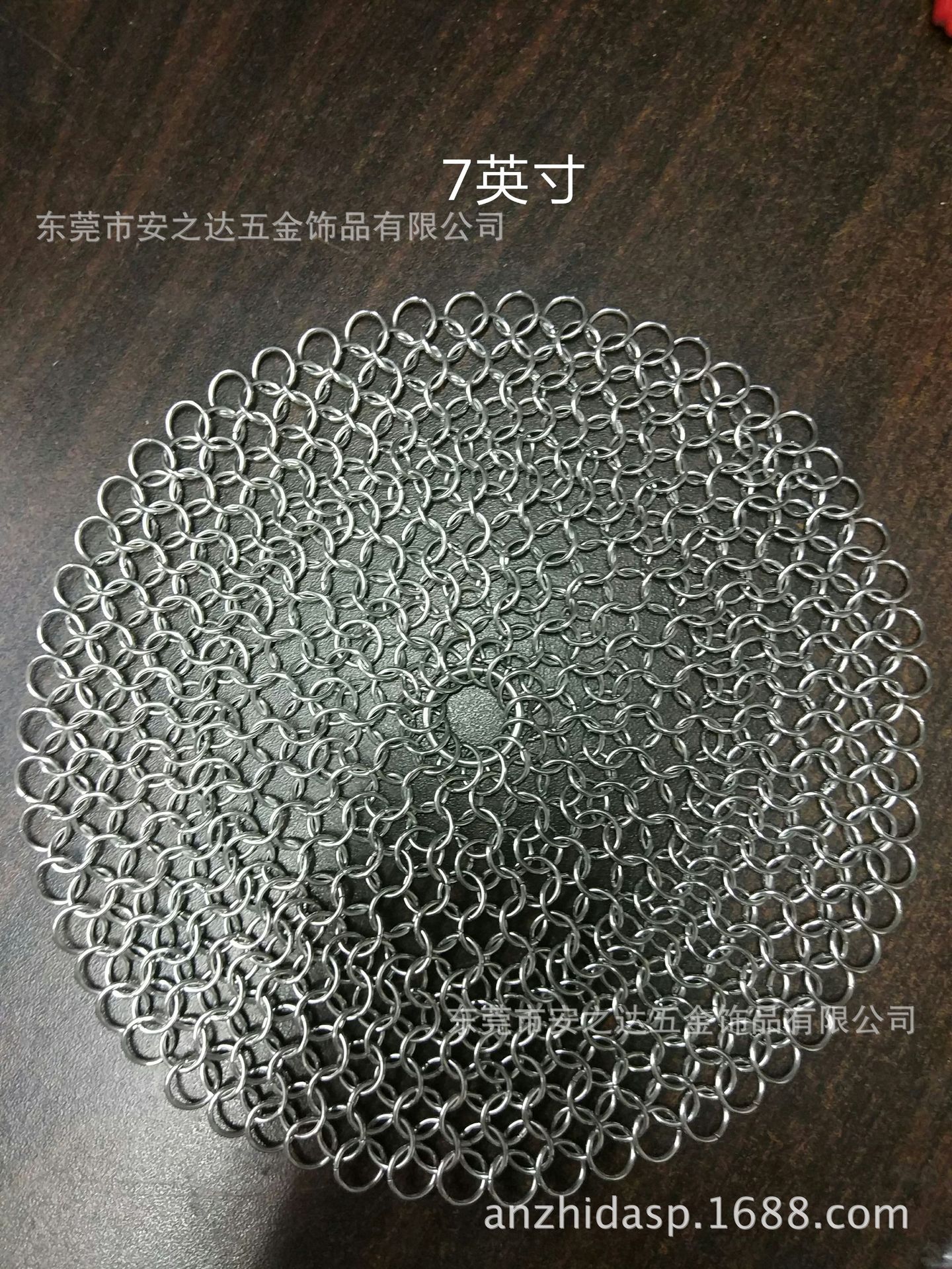 European and American stainless steel ring washing pot brush metal mesh sponge kitchen cleaning brush factory processing customization