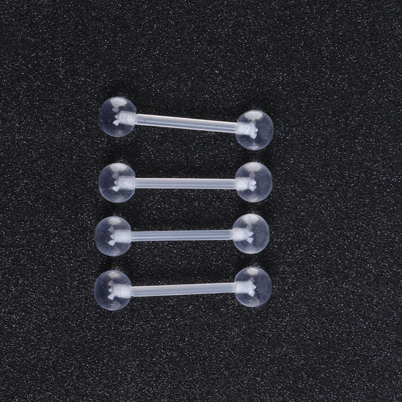 Factory wholesale UV soft bar tongue nail transparent eyebrow lip nail European and American body piercing navel nose ring jewelry set