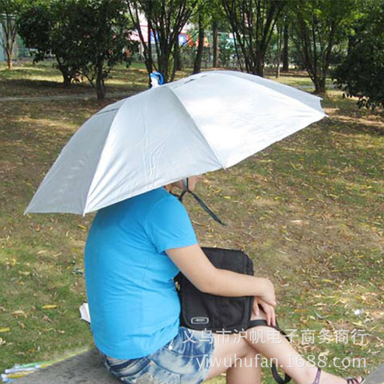 Hot-selling gifts 30% large 1 meter diameter fishing cap umbrella photography head wearing sun umbrella can be printed advertising