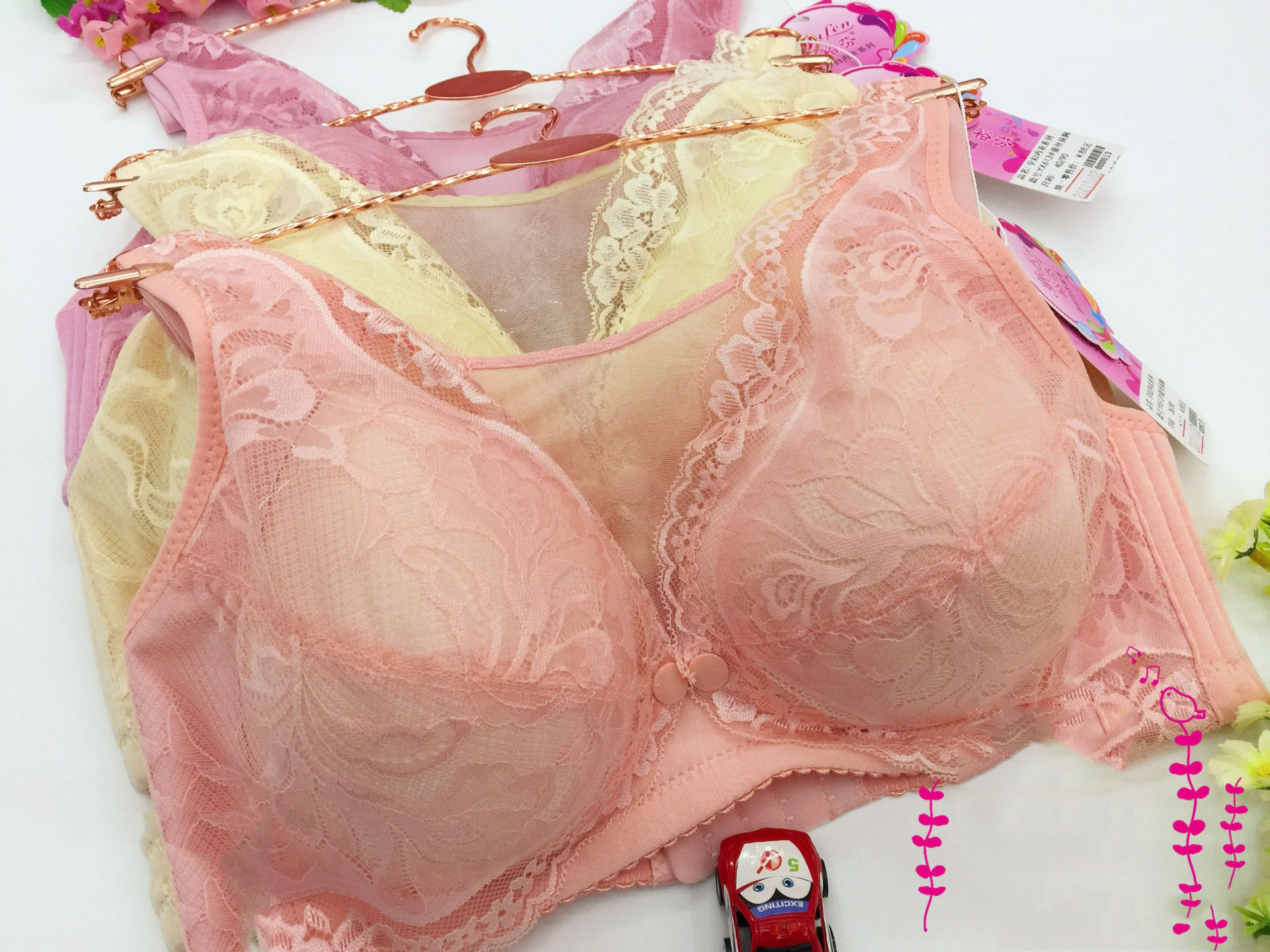 Оптовая продажа материнского кормящего белья против обнажения топ с полным бюстом кружевной кормящий бюстгальтер