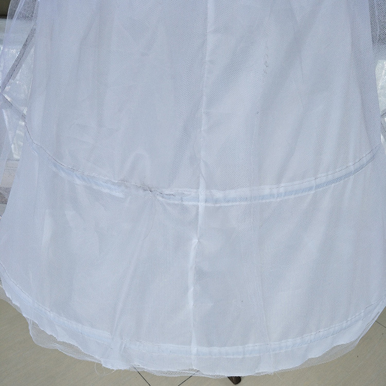 Wholesale bridal wedding dress skirt three circles 1 yarn hard mesh tuft skirt lining elastic waist three steel one yarn skirt
