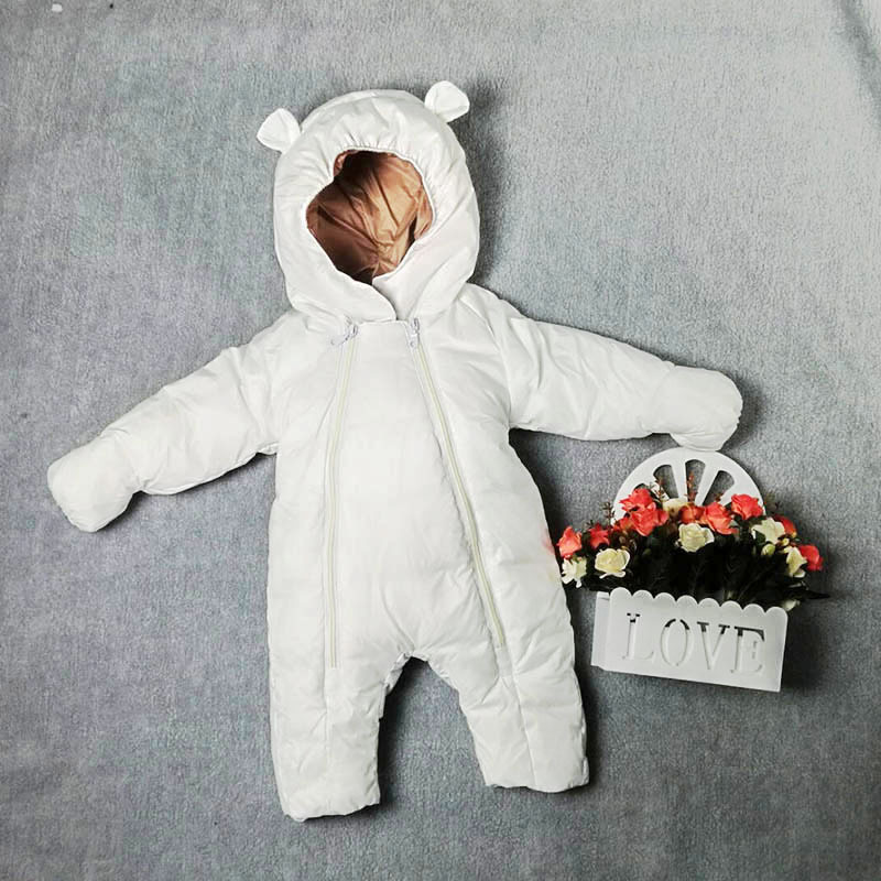 Новая детская одежда комбинезон с капюшоном из белого утиного пуха шесть цветов в наличии