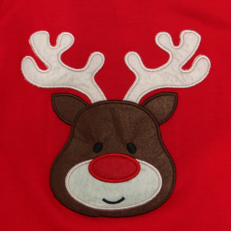 Girls' European and American Spring and Autum Christmas Long-sleeved Elk Tops + Stripesd Pants Home Clothes Kidsren's Suits ins