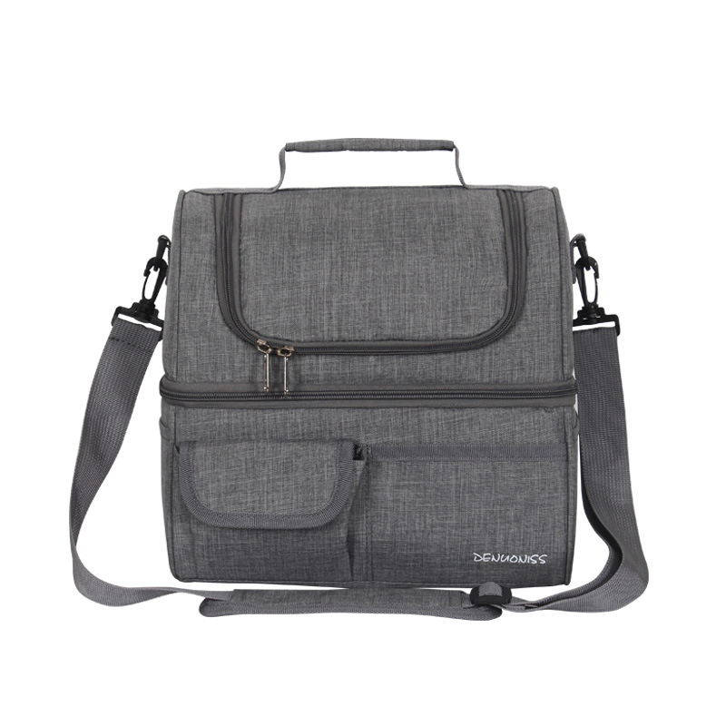 WPOLE double layer heat preservation bag ice bag portable Oxford cloth refrigerated waterproof lunch bag picnic bag