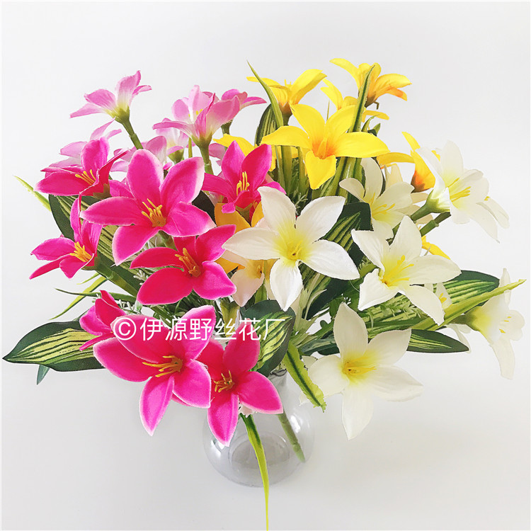 Имитация 10 голов лилии, парфюмерная лилия, искусственный цветок, тигровая орхидея, оптовая продажа шелкового цветка, декор для гостиной, свадьба
