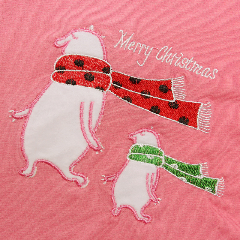 Children's European and American Spring and Autum Christmas Style Girls' Long-sleeved Cartoon Pattern Tops + Pants Two-piece Set Kidsren's Clothing ins