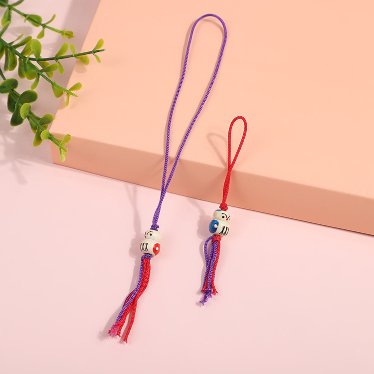 Аксессуары для сумок, фабричный прямой кистевой кулон, брелок, ручная работа, деревянная кукла, бусины