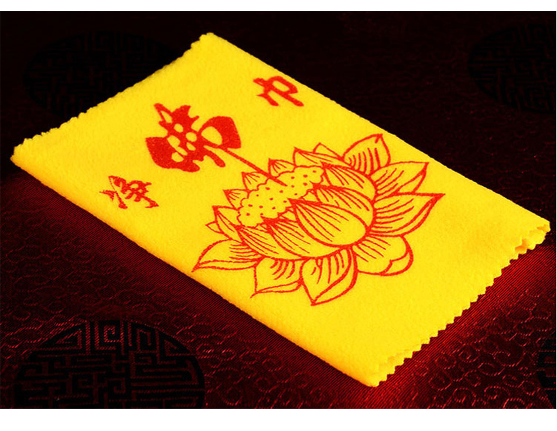 Buddha statue cleaning towel wipe yellow polar fleece cleaning towel clean Buddha towel clean wipe