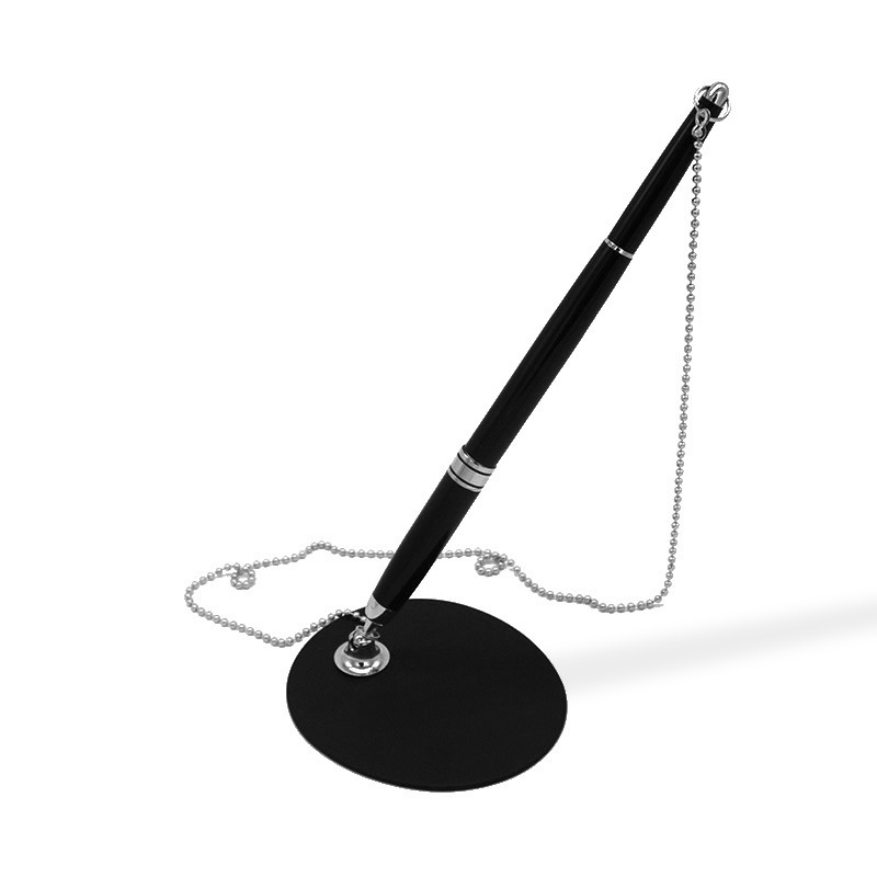 Metal fixed with chain desk pen business office metal with chain signature pen cabinet desktop advertising gift set pen
