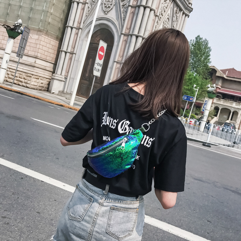 New Color Sequin Bag Women's Crossbody Bag Shoulder Bag Waist Bag Mermaid Women's Satchel Cosmetic Bag Trendy