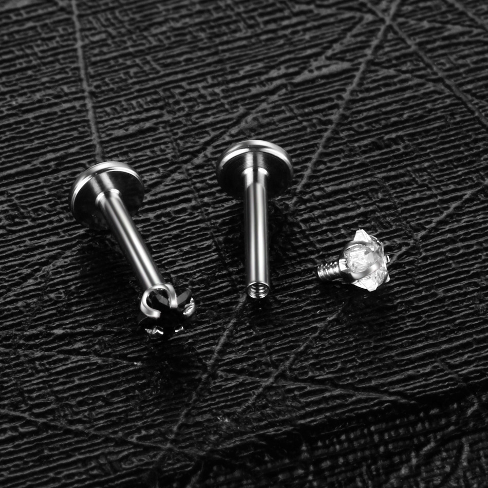 Multi-Color Five-Pointed Star 3A Zircon Lip Nail European and American Body Piercing Jewelry Cross-Border Best-Selling Manufacturer Supply Dropshipping