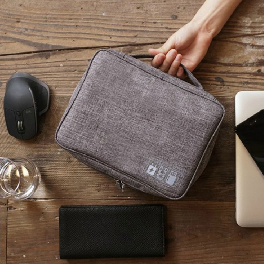 Multifunctional digital bag electronic storage bag cationic polyester data cable storage bag factory in stock direct sales