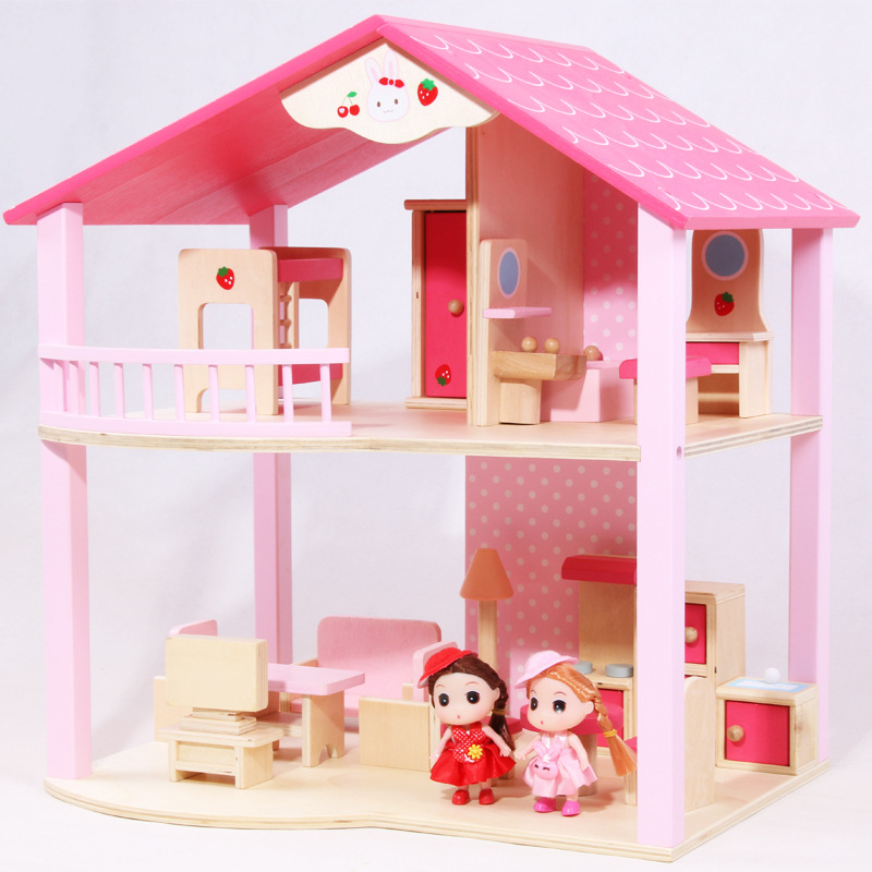 diy Wooden Doll House Toy House Girl Play House Villa Simulation Furniture Girl 3-6 Years Old Birthday Gift