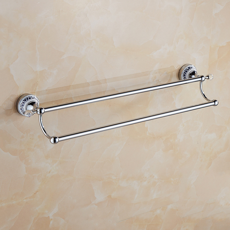 European-style Stainless Steel Bathroom Hanging Towel Rack Bathroom Set Bathroom Wall Rack Towel Rack Punch-free