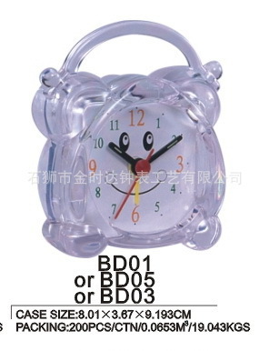 Green-Faced Small Alarm Clock Multi-Functional Travel Plastic Small Alarm Clock with Snooze Bd Travel Alarm Clock (Picture)