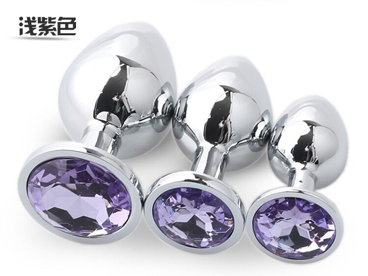 Sex toys sm metal round anal plug suit back court anal expander plug anal gem rhinestone source wholesale manufacturer