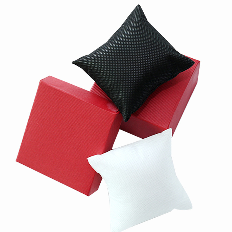 Non-woven watch pillow 9x 9cm ring jewelry box jewelry packaging box Square small pillow
