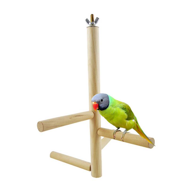 Jilongniao ladder swing parrot rotating stand bar/level 4 round wood spiral ladder/level 4 rotating stairs toy