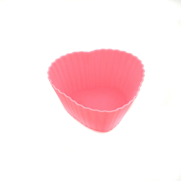 Baking Tools 1 7cm Colorfulful Heart-Shaped Silicone Muffin Cup DIY Cake Jelly Pudding Mold