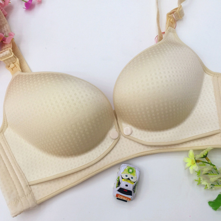 In stock maternity nursing bra one-piece nursing seamless half-piece nursing Plaid front buckle underwear