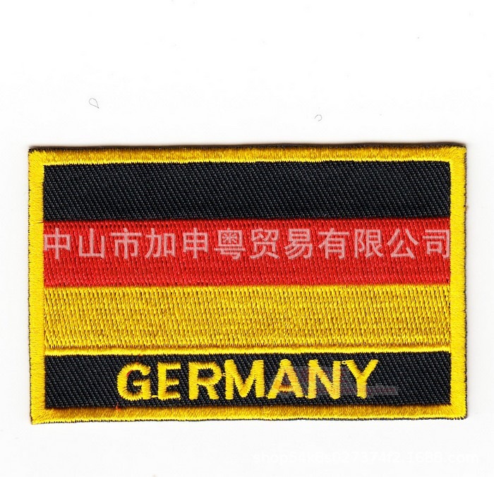 Spot Europe Germany France embroidery Velcro patch world flag cloth patch bag sticker