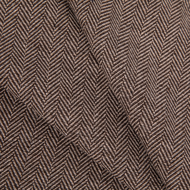 Autumn and winter woolen herringbone fabric suit coat fashion clothing woolen fabric factory direct supply