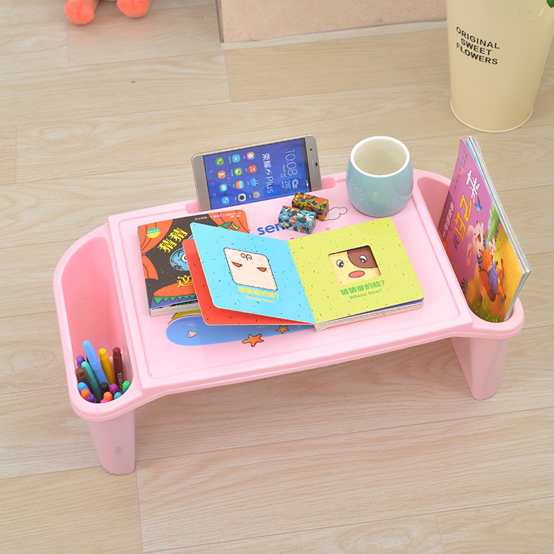 Children's Lazy Desk Plastic Small Dining Table Bed Laptop Table Baby Learning Table Factory Printing LOGO